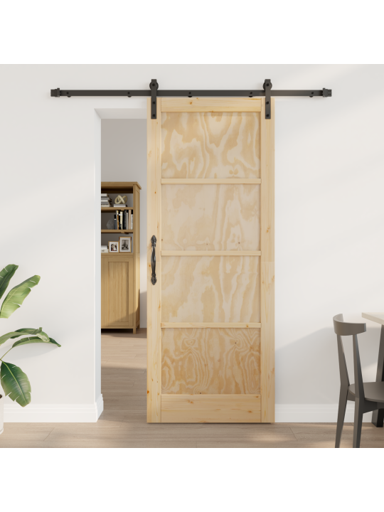 Liukuovi tarvikkeilla 83x211 cm massiivimänty