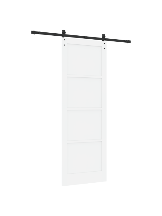 Liukuovi tarvikkeilla valkoinen 83x232 cm massiivipuusta