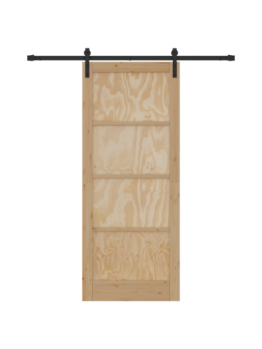 Liukuovi tarvikkeineen 86x211 cm massiivimänty