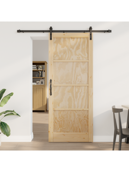 Liukuovi tarvikkeineen 86x211 cm massiivimänty
