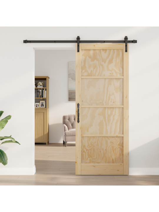 Liukuovi tarvikkeineen 86x211 cm massiivimänty