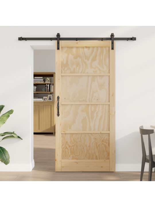 Liukuovi varusteineen 93x202 cm massiivimänty