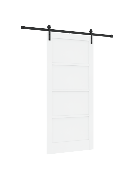 Liukuovi kiinnityssarjalla valkoinen 93x202 cm täysi mänty