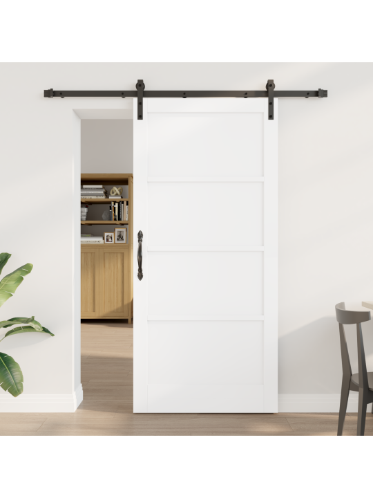 Liukuovi kiinnityssarjalla valkoinen 93x202 cm täysi mänty