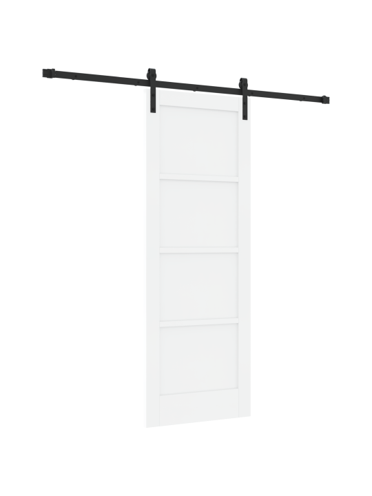 Liukuovi tarvikkeineen valkoinen 73,5x198,5 cm massiivipuu männyt