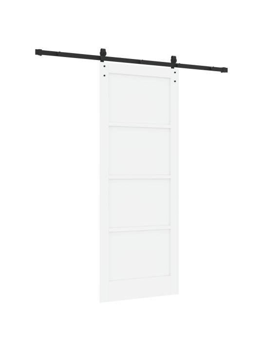 Liukuovi tarvikkeineen valkoinen 83x211 cm lujasta mäntypuusta