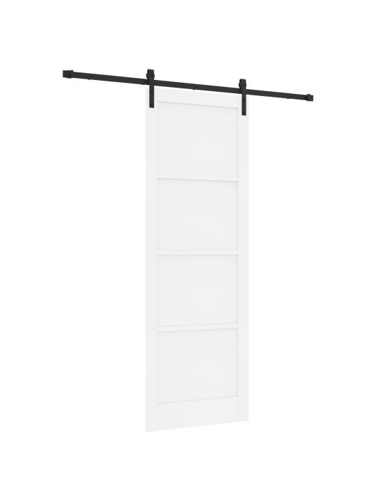 Liukuovi tarvikkeet set valkoinen 83x232 cm massiivipuusta mänty