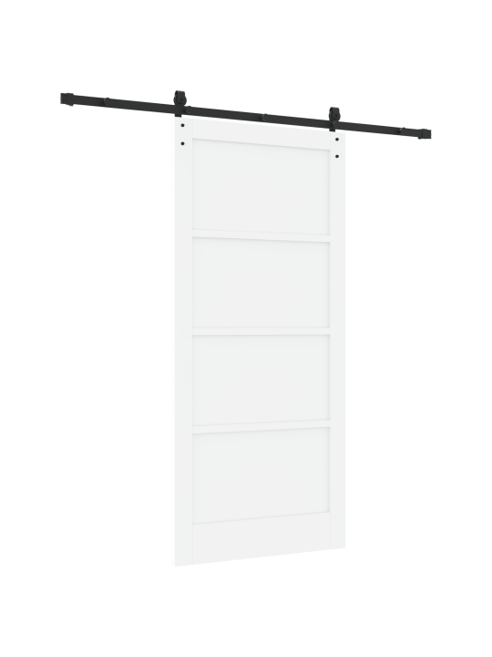 Liukuovi varustesarjalla valkoinen 93x202 cm massiivipuu mäkki