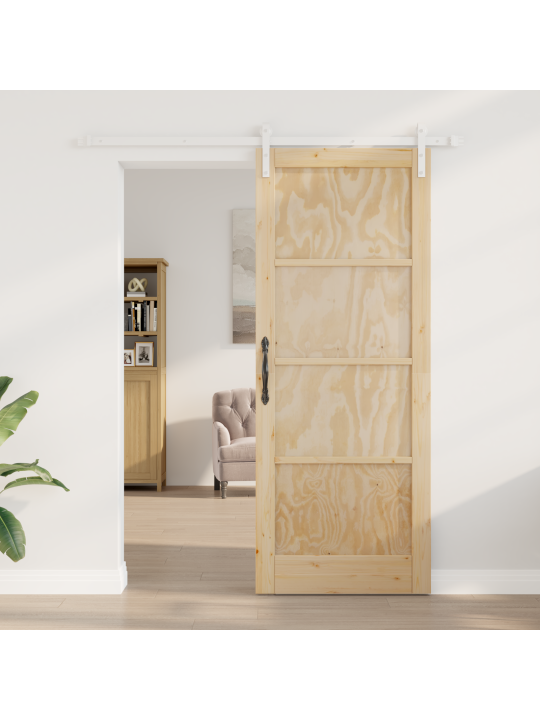 Vidaxl liukuovi tarvikkeineen 83x211 cm massiivipuusta mänty, vidaxl sisäovi 'orkdal'83x211x4 cm massiivipuusta mänty