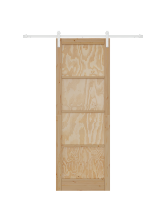 Liukuovi tarvikkeineen 83x232 cm massiivipuusta mäntypuu