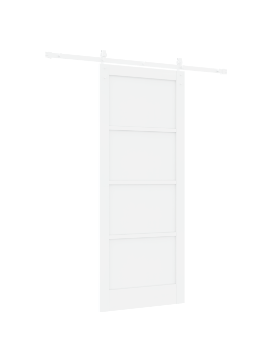 Liukuovi tarvikkeineen valkoinen 86x211 cm massiivipuu