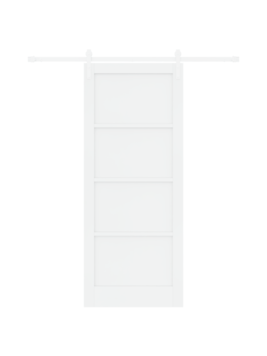 Liukuovi tarvikkeineen valkoinen 86x211 cm massiivipuu