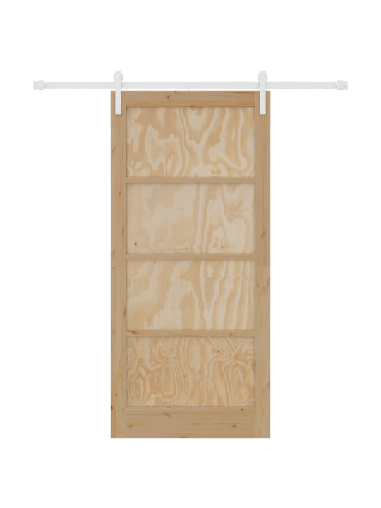 Liukuovi varusteiden kanssa 93x202 cm massiivipuusta