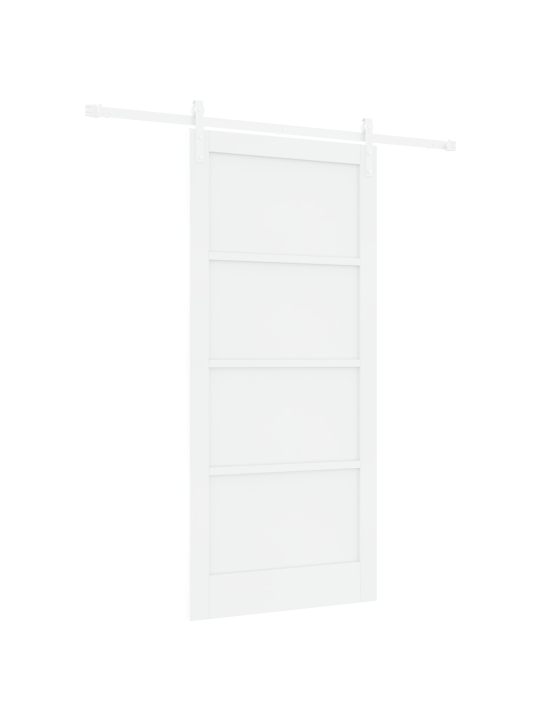 Liukuovi varusteineen valkoinen 93x202 cm massiivipuinen mänty