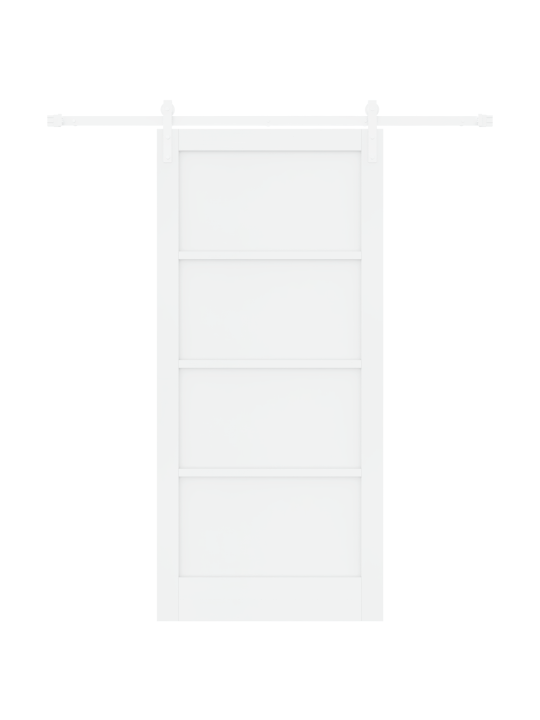 Liukuovi varusteineen valkoinen 93x202 cm massiivipuinen mänty