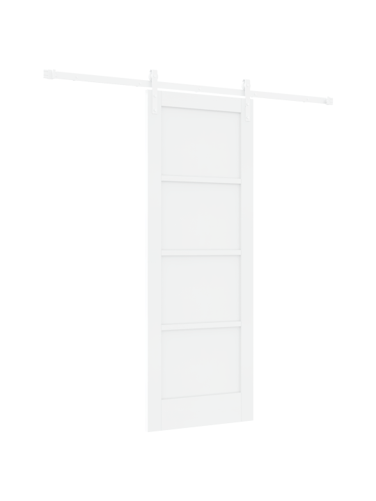 Liukuovi tarvikkeiden kanssa valkoinen 73.5x198.5 cm kiinteä puu mänty