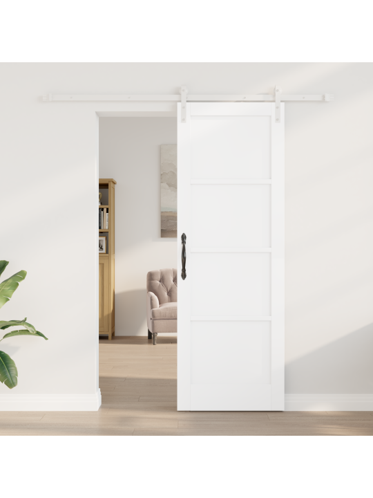 Liukuovi varusteineen valkoinen 73.5x211 cm täyspuinen mänty
