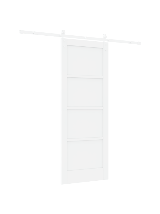 Liukuovi varusteineen valkoinen 78x202 cm massiivipuusta mäntypuusta