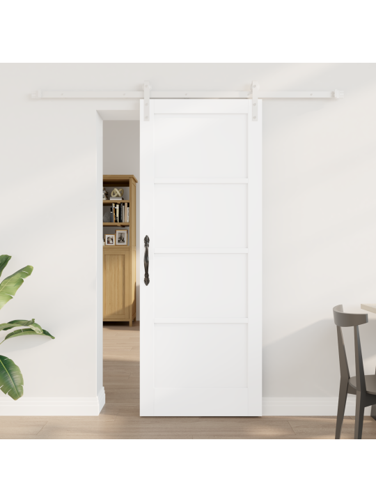 Liukuovi varusteineen valkoinen 78x202 cm massiivipuusta mäntypuusta