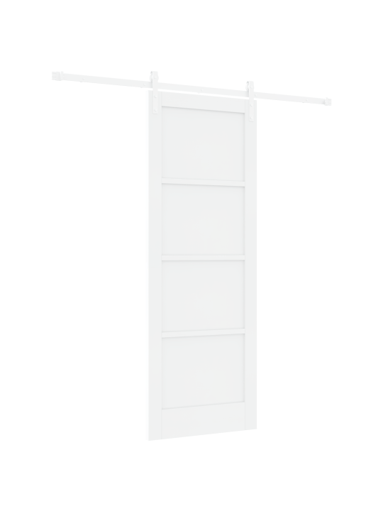 Liukuovi tarvikkeineen valkoisena 78x211 cm massiivimännystä