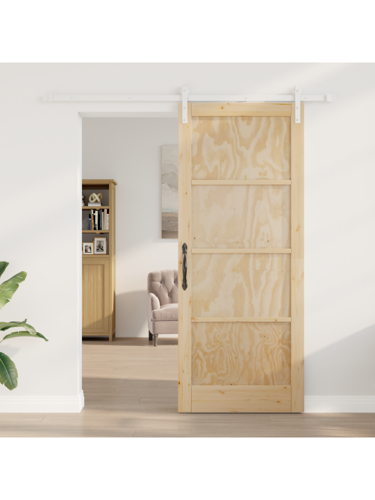 Liukuovi varusteineen 86x211 cm massiivipuinen mänty