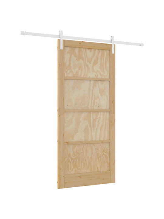 Liukuovi rautakiteleillä 93x202 cm massiivipuuta mänty