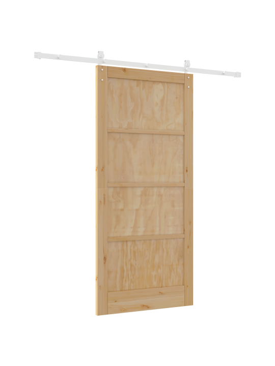 Liukuovi rautakiteleillä 93x202 cm massiivipuuta mänty