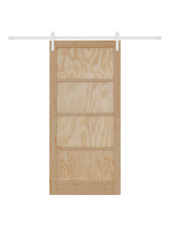 Liukuovi rautakiteleillä 93x202 cm massiivipuuta mänty