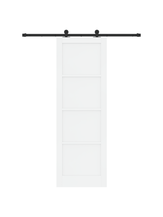 Liukuovi tarvikkeilla valkoinen 78x232 cm massiivipuinen mäntypuu