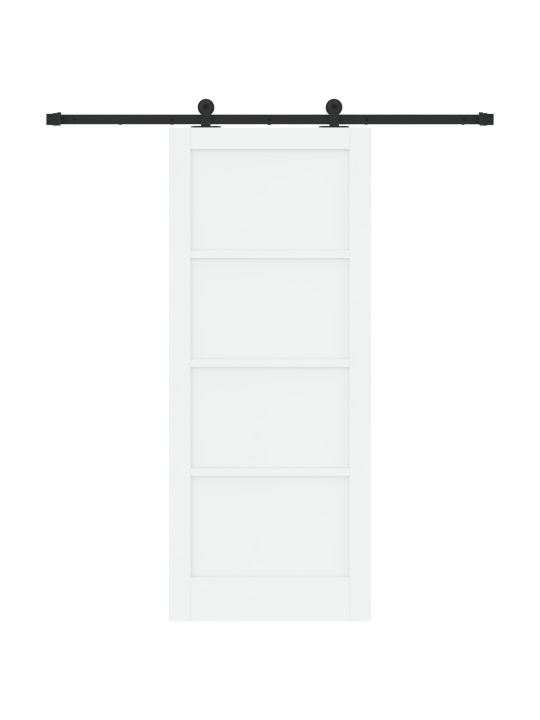 Liukuovi tarvikkeineen valkoinen 83x202 cm massiivipuu mänty