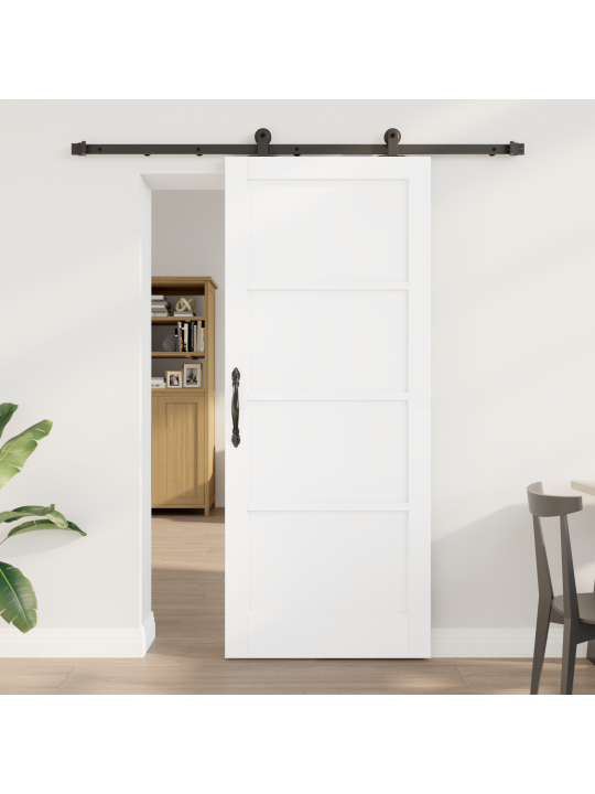 Liukuovi tarvikkeineen valkoinen 83x202 cm massiivipuu mänty