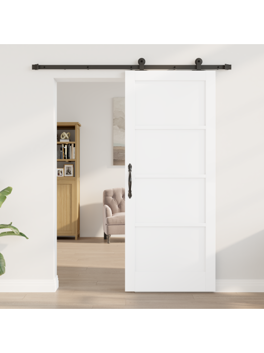 Liukuovi tarvikkeineen valkoinen 83x202 cm massiivipuu mänty