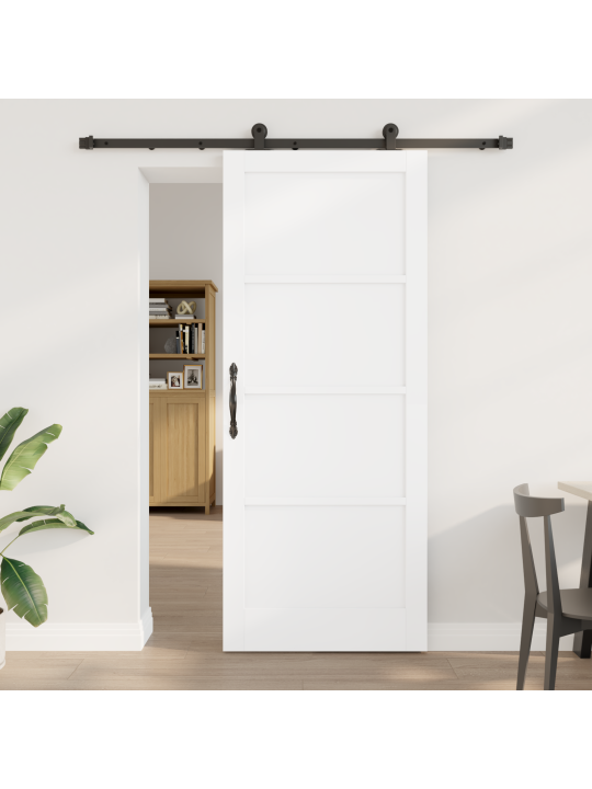 Liukuovi tarvikkeilla valkoinen 86x211 cm kestävä puu mänty