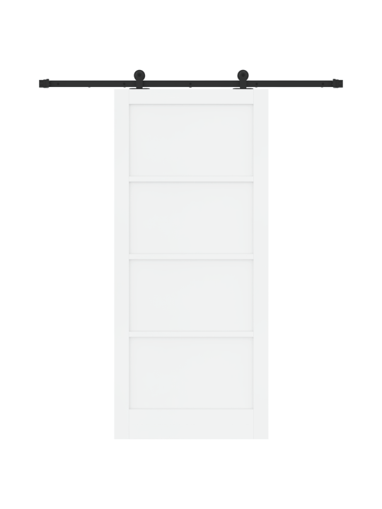 Liukuovi varusteilla valkoinen 93x211 cm massiivipuu mänty