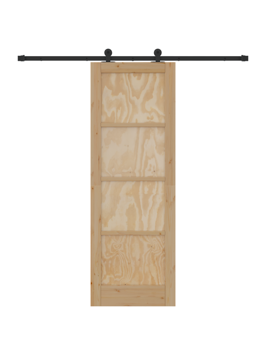 Liukuovi tarvikkeilla 73,5x211 cm täyspuinen mänty