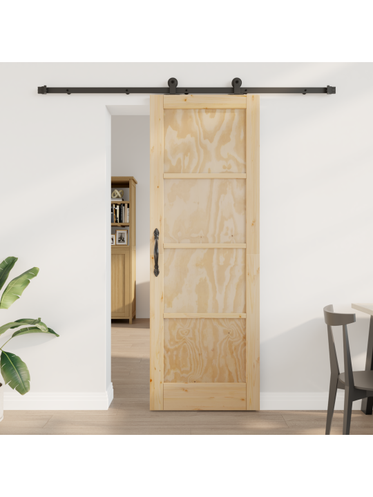 Liukuovi tarvikkeilla 73,5x211 cm täyspuinen mänty