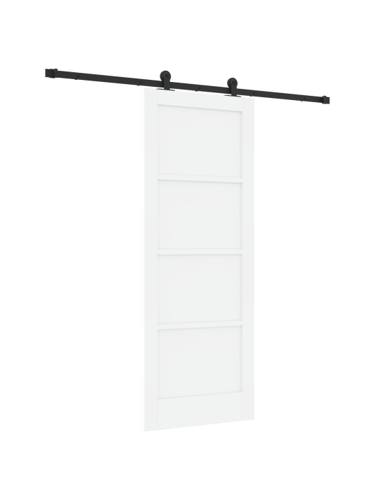 Liukuovi tarvikkeineen valkoinen 78x202 cm massiivipuupine