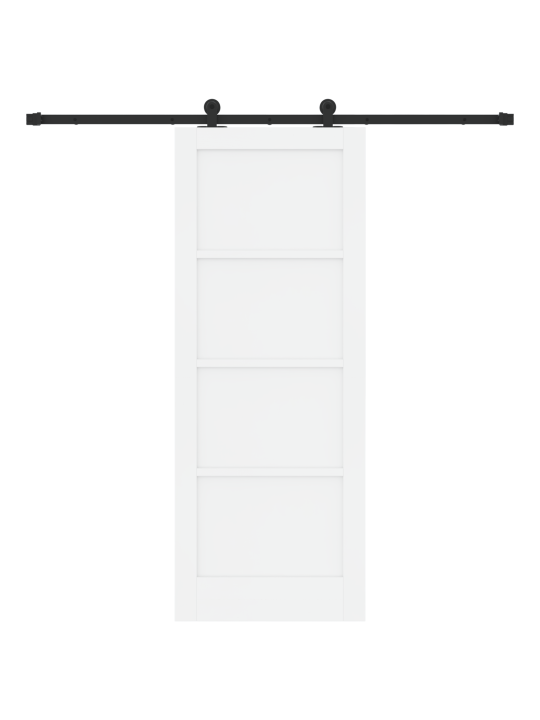 Liukuovi tarvikkeineen valkoinen 78x202 cm massiivipuupine