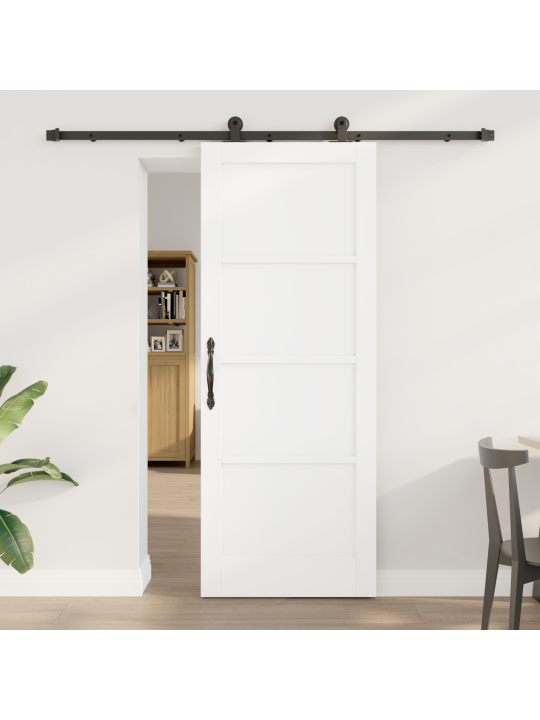 Liukuovi tarvikkeineen valkoinen 78x202 cm massiivipuupine