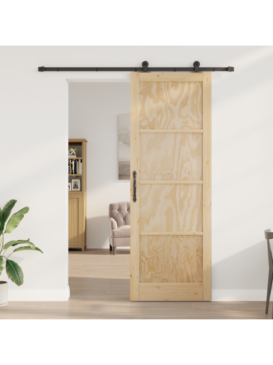 Liukuovi varusteilla 83x232 cm kestävä puu männystä