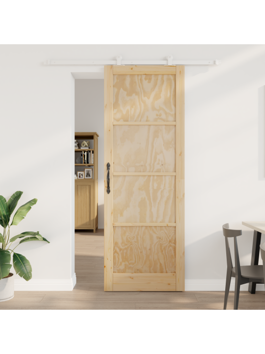 Liukuovi varustesetillä 83x232 cm kestävä puu männynovi
