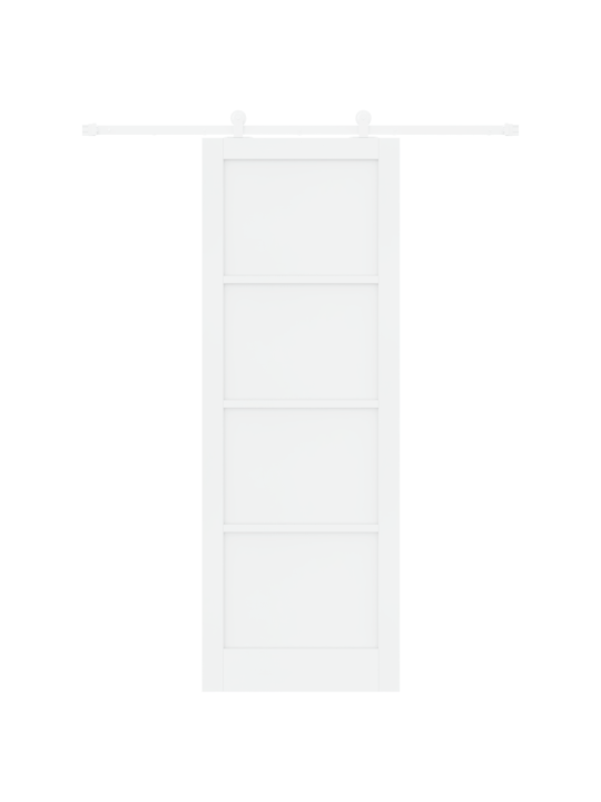 Liukuovi varusteet valkoinen 83x232 cm massiivipuusta männystä