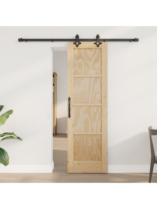 Liukuovi varustesarjalla 61x198.5 cm massiivista mäntypuuta