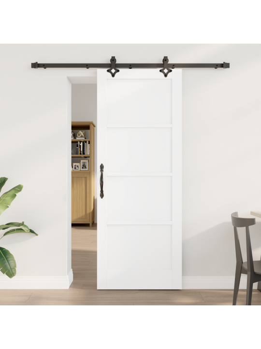 Liukuovi tarvikkeilla valkoinen 78x202 cm massiivipuu mänty