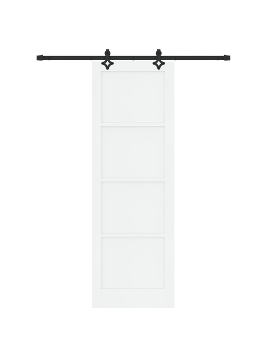 Liukuovi varusteilla valkoinen 78x232 cm massiivipuusta mänty