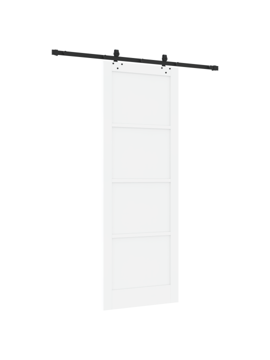 Liukuovi varusteineen valkoinen 83x232 cm massiivimännystä