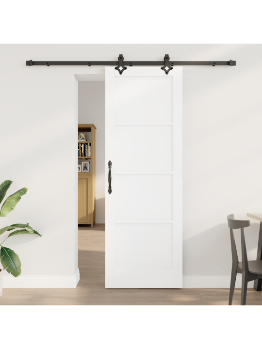 Liukuovi varusteineen valkoinen 73,5x211 cm massiivimänty