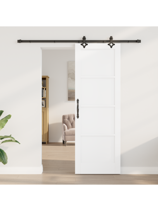 Liukuovi varusteineen valkoinen 73,5x211 cm massiivimänty