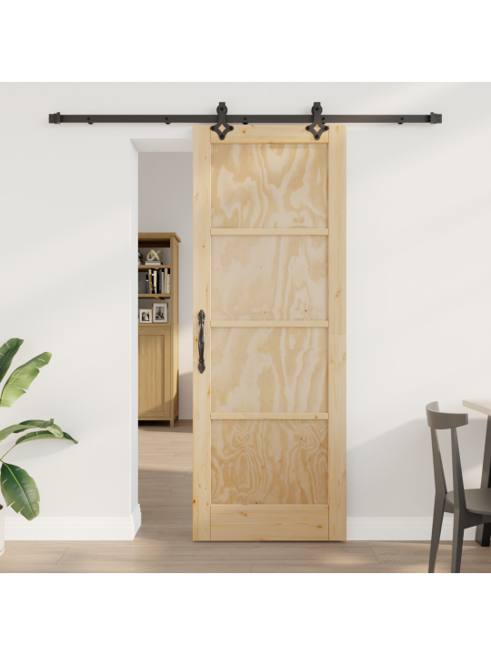 Liukuovi tarvikkeineen 78x211 cm massiivimänty