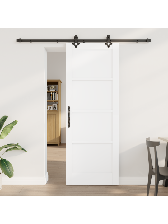 Liukuovi hardware-setissä valkoinen 78x211 cm massiivimäntypuu